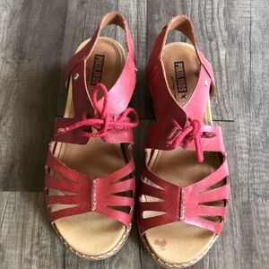 PIKOLINOS Red Leather Sandals